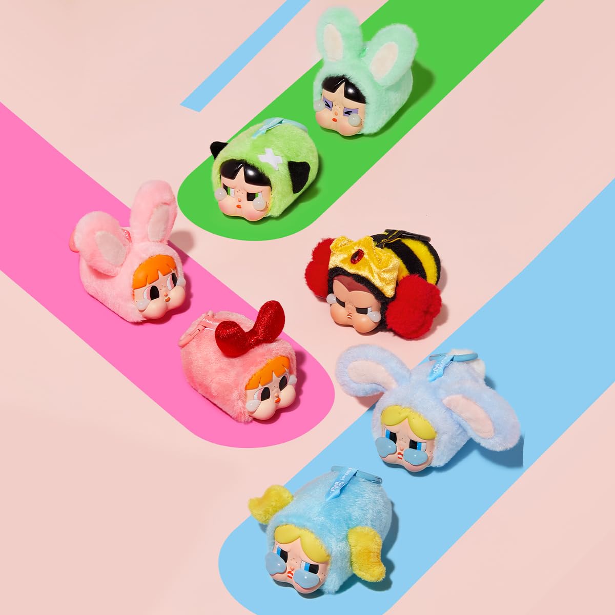 POP MART CRYBABY × Powerpuff Girls Series-Vinyl Face Plush 1Box 2.5 inches Action Figure Art Toy Articulated Character Fan-Favorite Collectible