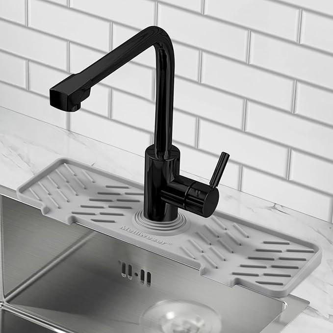 Meiliweser Silicone Faucet Splash Guard Gen 3-10° Large Slope & Adaptable Hole