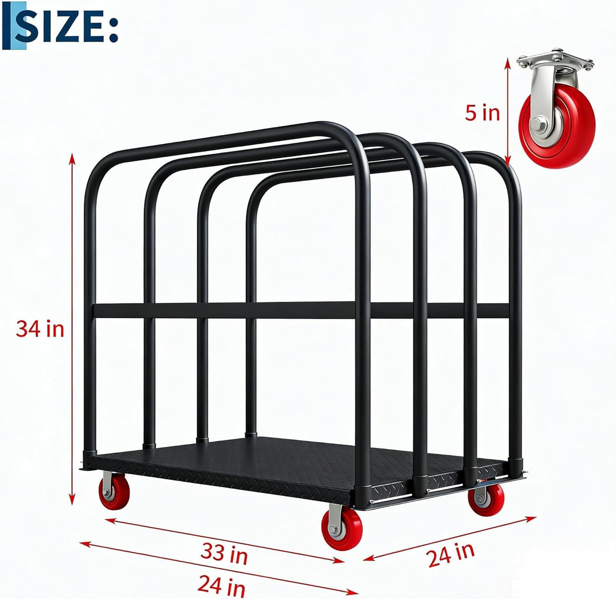 2000 Lbs Heavy Duty 2-in-1 Platform Truck, Q235 Thickened Steel Flatbed Hand Truck, Foldable Push Cart Dolly with 4 Swivel Wheels (2 with Brakes), for Warehouse, Workshop, Moving and Industrial Use