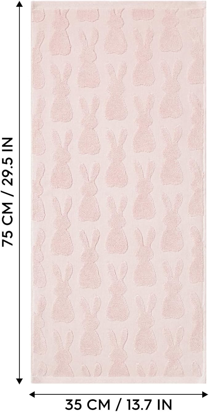 Artoid Mode 2 Pcs Pink 3D Rabbit Jacquard Easter Hand Towels