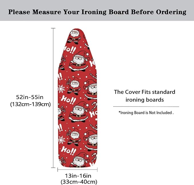 ZDCUSTOM HoHoHo Santa Claus Ironing Board Cover Christmas Theme 52"x13" Iron