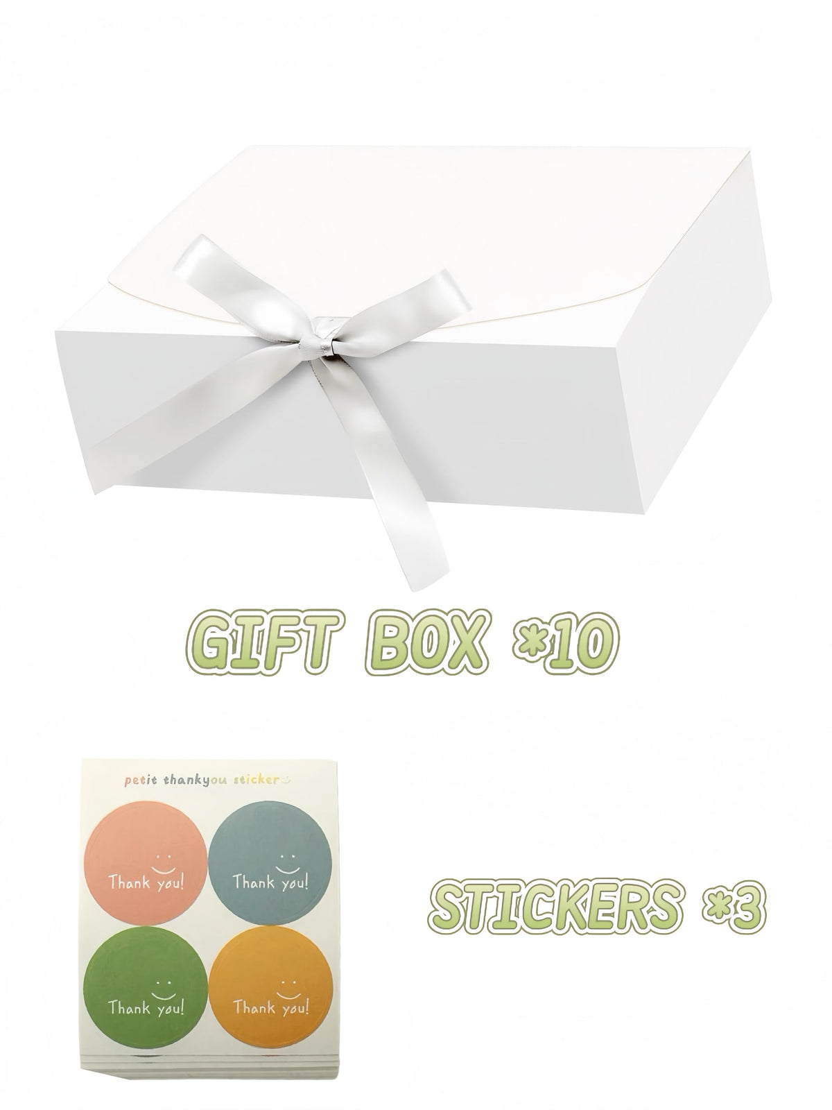 Treelement 10Pcs White Gift Boxes with Lids,10.6×7.8×3.1 Inch Bridesmaid Proposal Boxes with Ribbons and Stickers for Wedding Gifting,Birthday,Party Favors,Baby Shower,Return Gifts
