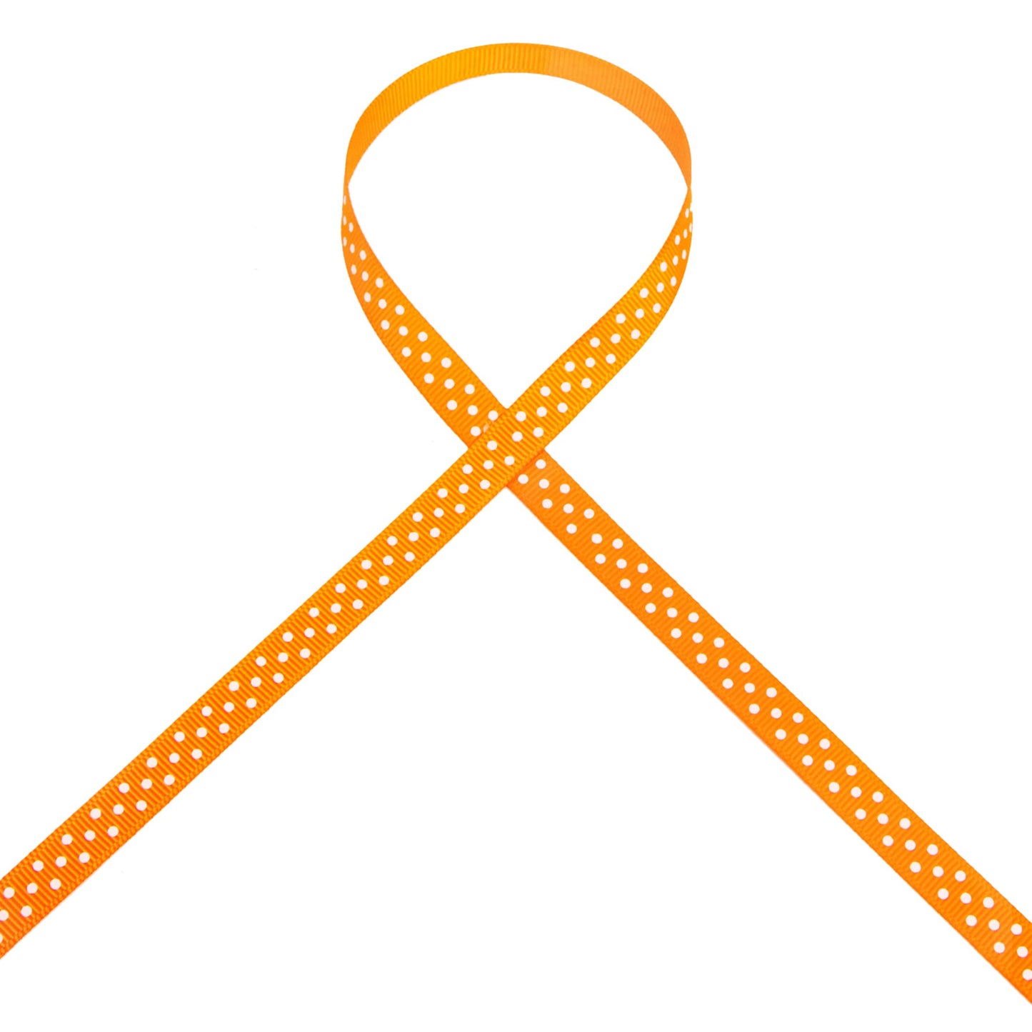Ribbli Grosgrain Polka Dot Craft Ribbon,3/8 Inch,10-Yard Spool,Tangerine with White Dots,Use for Gift Wrapping,Party Decoration,All Crafting and Sewing