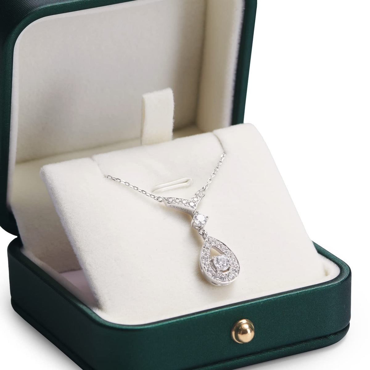 Oirlv Premium Leather Necklace Pendant Box Velvet Interior Velvet Jewelry Gift Box Long Chain Necklace Display Storage Case