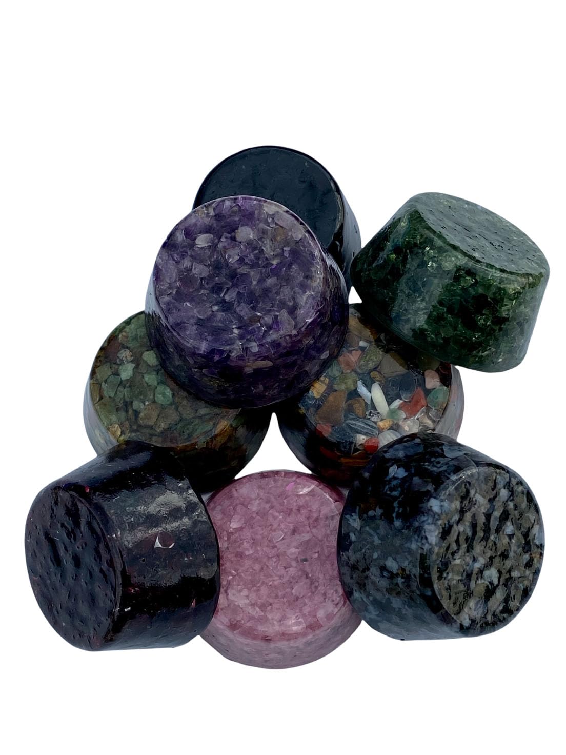 Howlite Small Tower Busters Crystal Orgone Generator Energy Accumulator GIFTING TOOL!! Metal Core Made using Advance Harmonics Orgonite Beautiful Ingredients! smtbmc(Howlite tum)