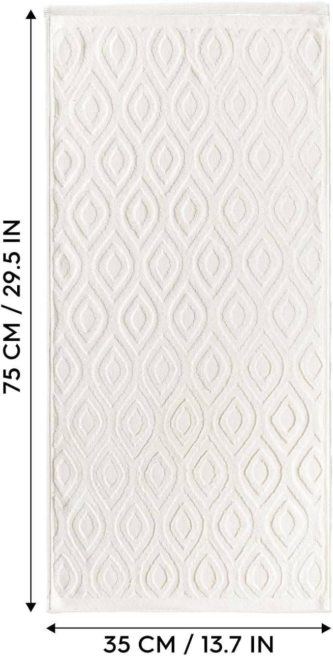 Artoid Mode 1 Pc White 3D Diamond Grid Jacquard Hand Towels