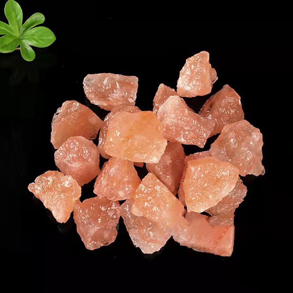 RCSTONE Himalayan Pink Crystal Salt Stones, 1.18 to 1.97 Inches, 0.22 Pounds for Salt Lamp, Bowl, and Decorations M33, Orange