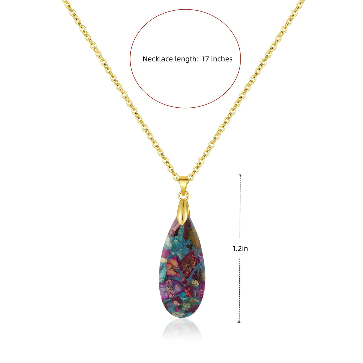 Sriomu Natural Stone Chain Necklaces (Color Blue - Gold)
