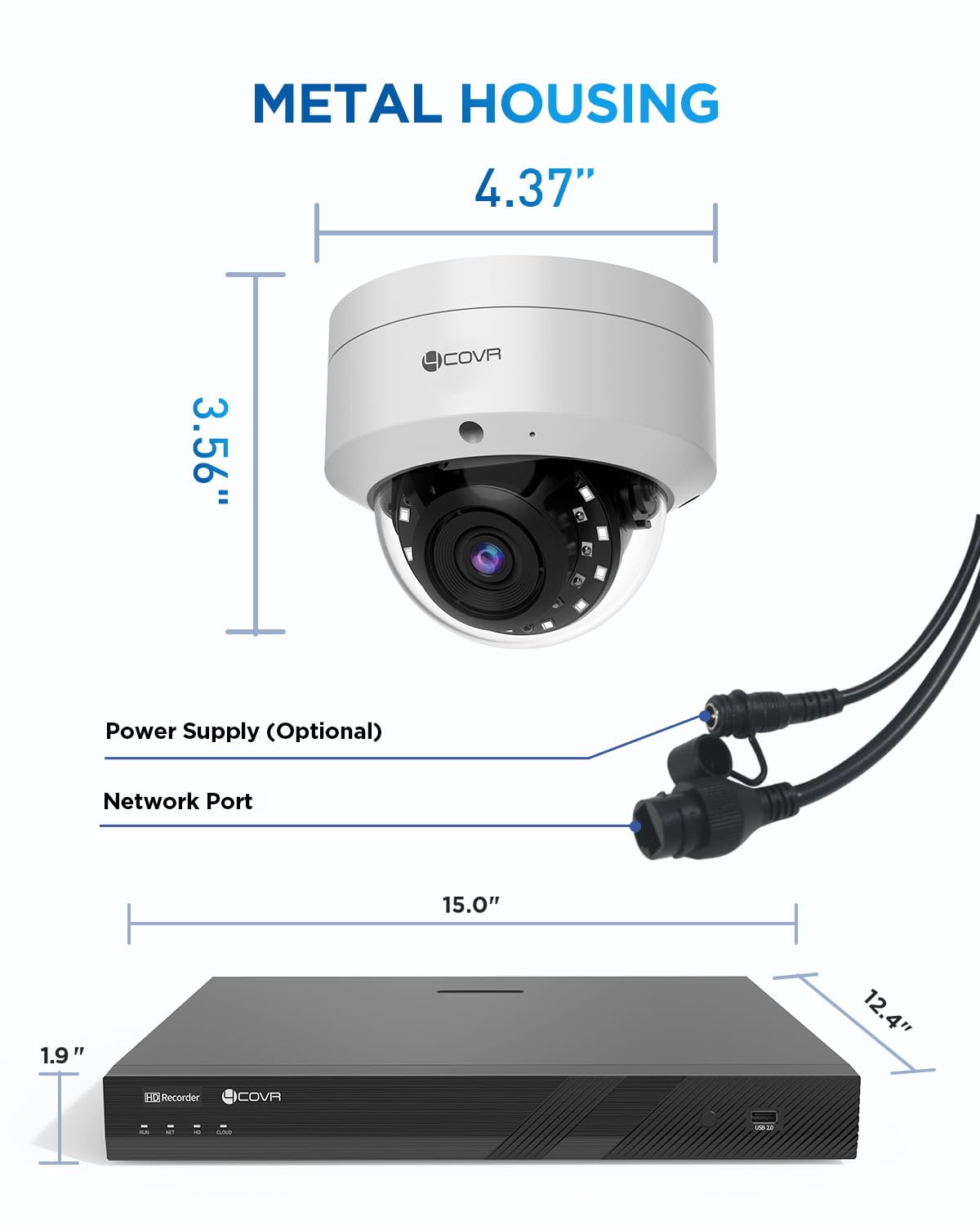 4COVR 4K 32 Channel Security Camera System PoE with Mic, 24X 8MP IK10 Vandal-Proof Dome IP Camera IP67, AI Person Vehicle Detection, 4K UHD NVR 8TB HDD, Commercial Surveillance Outdoor, LY54AX8M3224