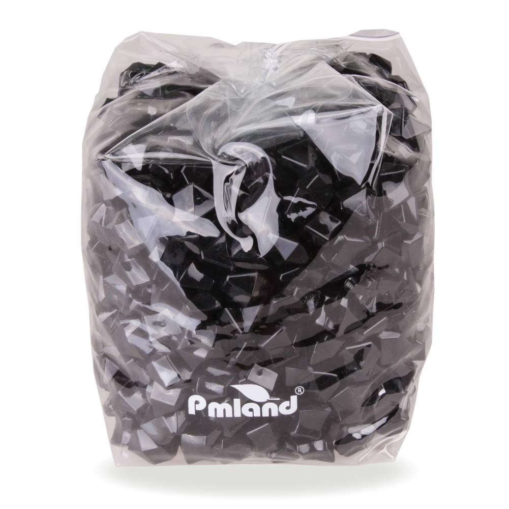 PMLAND 3Lbs Black Acrylic Ice Rocks – Bulk 550 Pieces Crushed Clear Fake Ice Gems for Vase Filler, Wedding Centerpieces, Table Scatter, DIY Crafts & Aquarium Décor
