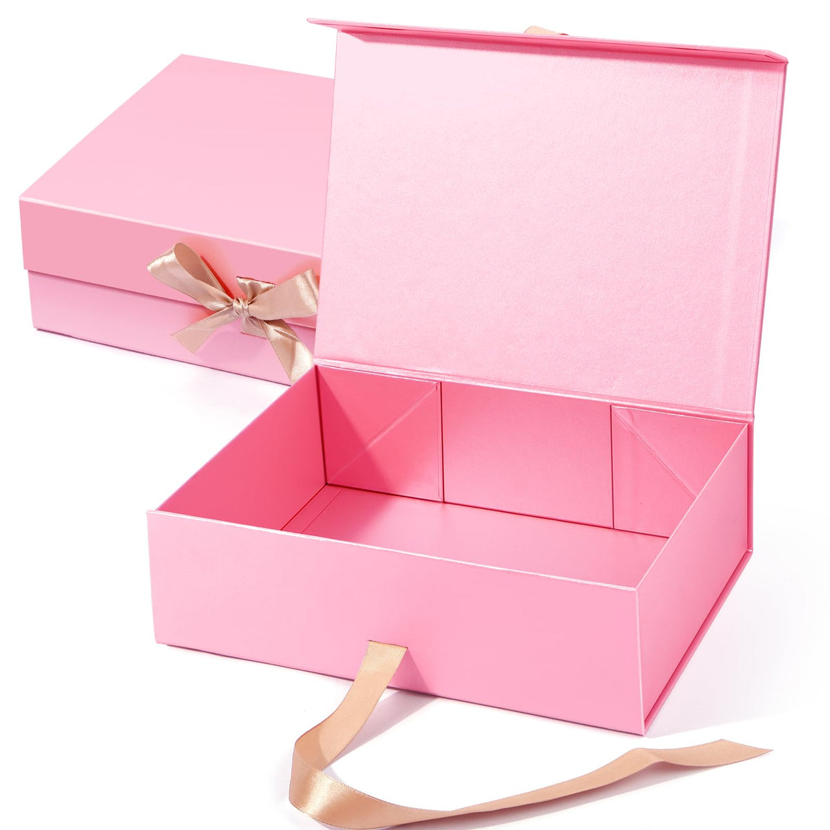 Giflsaidsprest Gift Box with Lid for Presents,10.24x7.48x3.15”White Boxes for Gifts with Ribbon and Magnetic Closure,Wedding,Valentine's, Gift Packging
