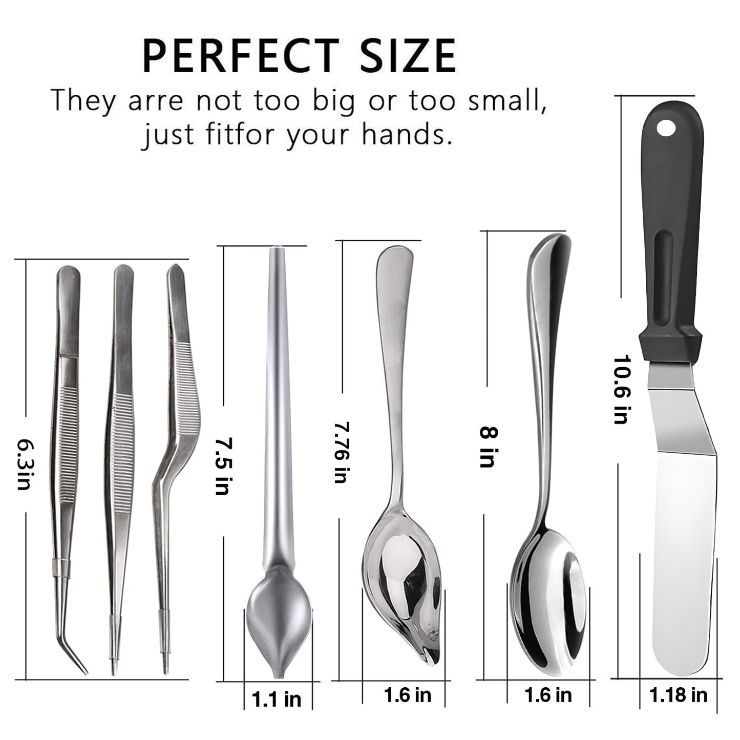 Tangoowal Culinary Specialty Tools,Professional Chef Plating Kit, 7 Piece, Stainless Steel