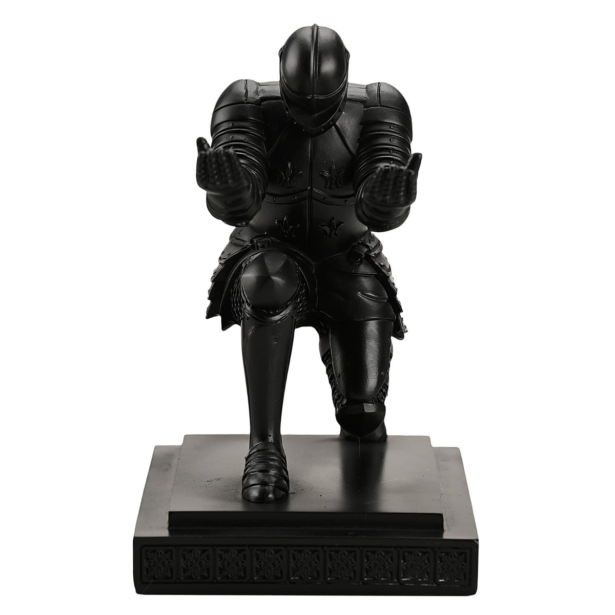 Amoysanli Knight Pen Holder Desk Organizers and Accessories Desk Decor Resin Pen Holder as Gift with a Cool Pen for Office and Home (Black)