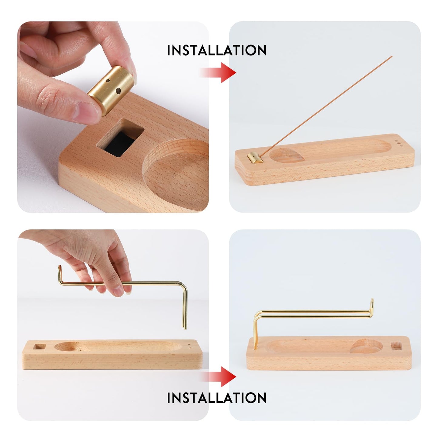 Incense Holder for Burning Palo Santo & Sage Sticks (Standard, Wooden Palo Santo and Sage Burner)
