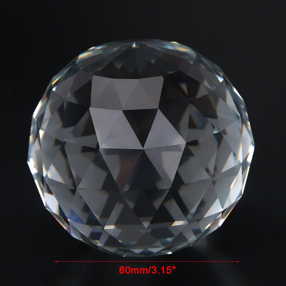 Antilog Clear Faceted K9 Crystal Ball, 1Pc 60/80mm Transparent Sphere for Office Home Hotel Decor Hardware Fittings