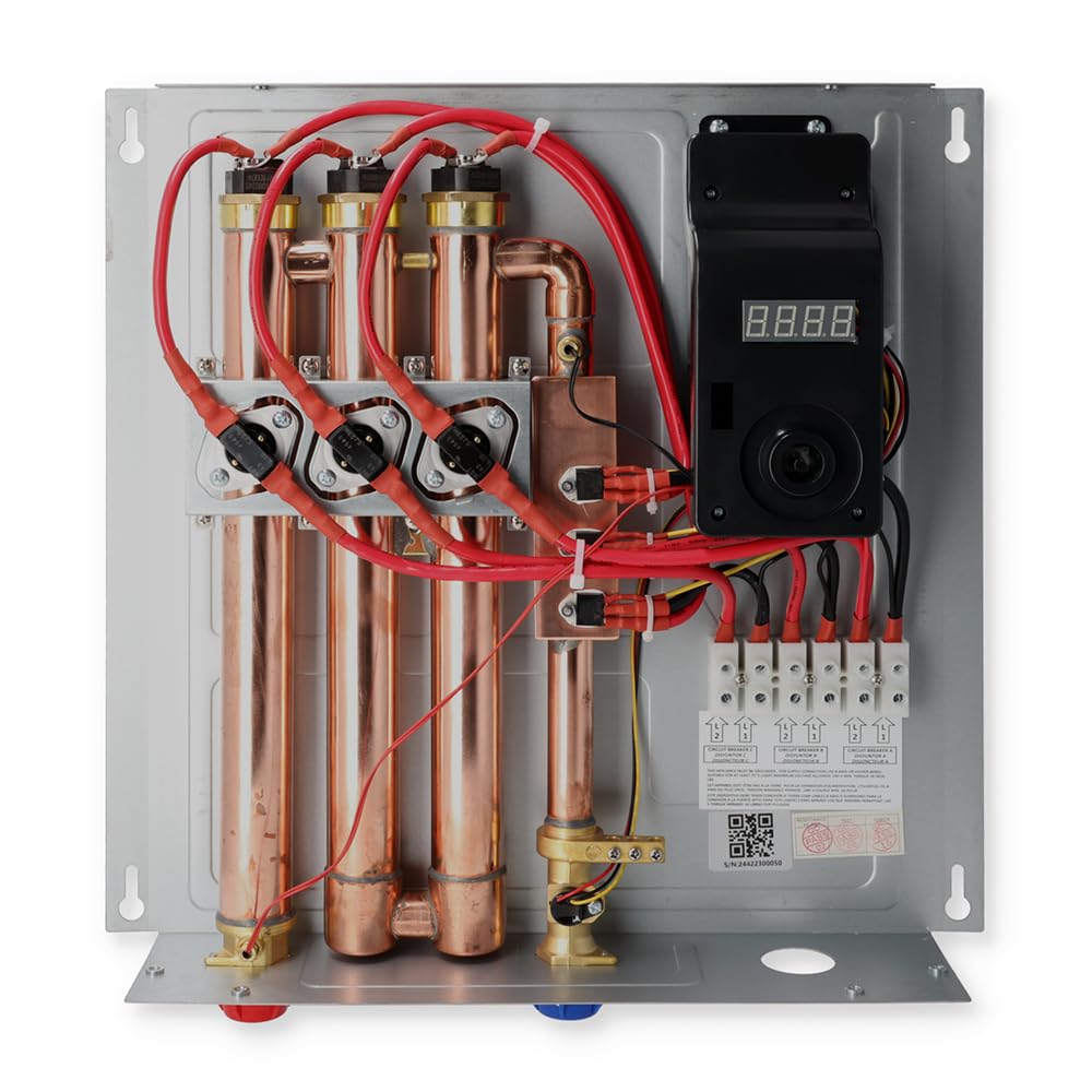 Ecosmart ECO 24 24 KW at 240-Volt Electric Tankless Water Heater with Patented Self Modulating Technology, 17 x 17 x 3.5