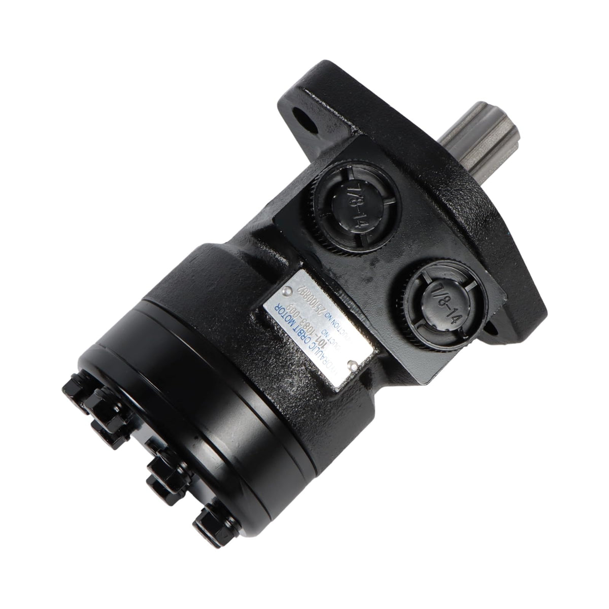 SINOCMP 101-1083-009 Hydraulic Motor Replacement for Char-Lynn H Series, 2-Bolt SAE-A Mount SAE 6B Splined Shaft SAE O-Ring Ports, Low Speed High Torque for Construction Agricultural Machinery