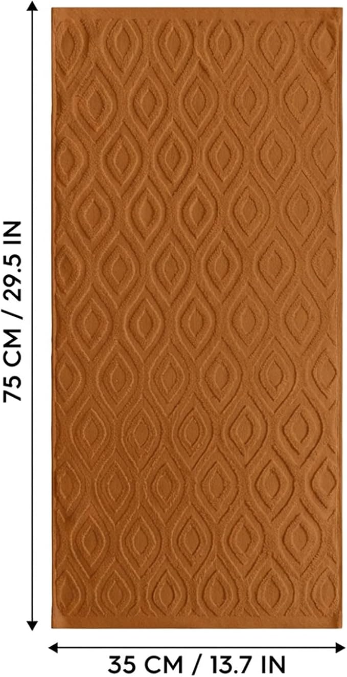 Artoid Mode 2 Pcs Caramel 3D Diamond Grid Jacquard Hand Towels