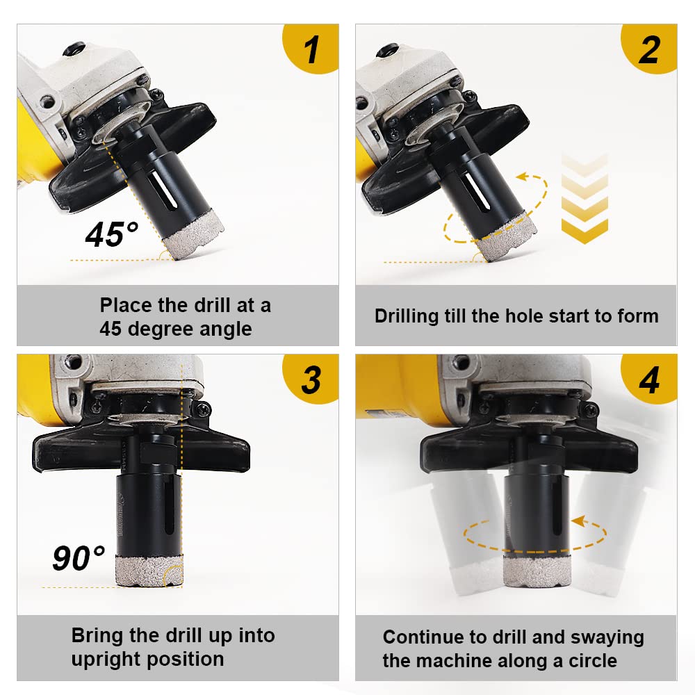 SHDIATOOL Diamond Core Drilling Bits Set for Porcelain Hole Saw Cutter for Tile Marble Ceramic Granite Kit