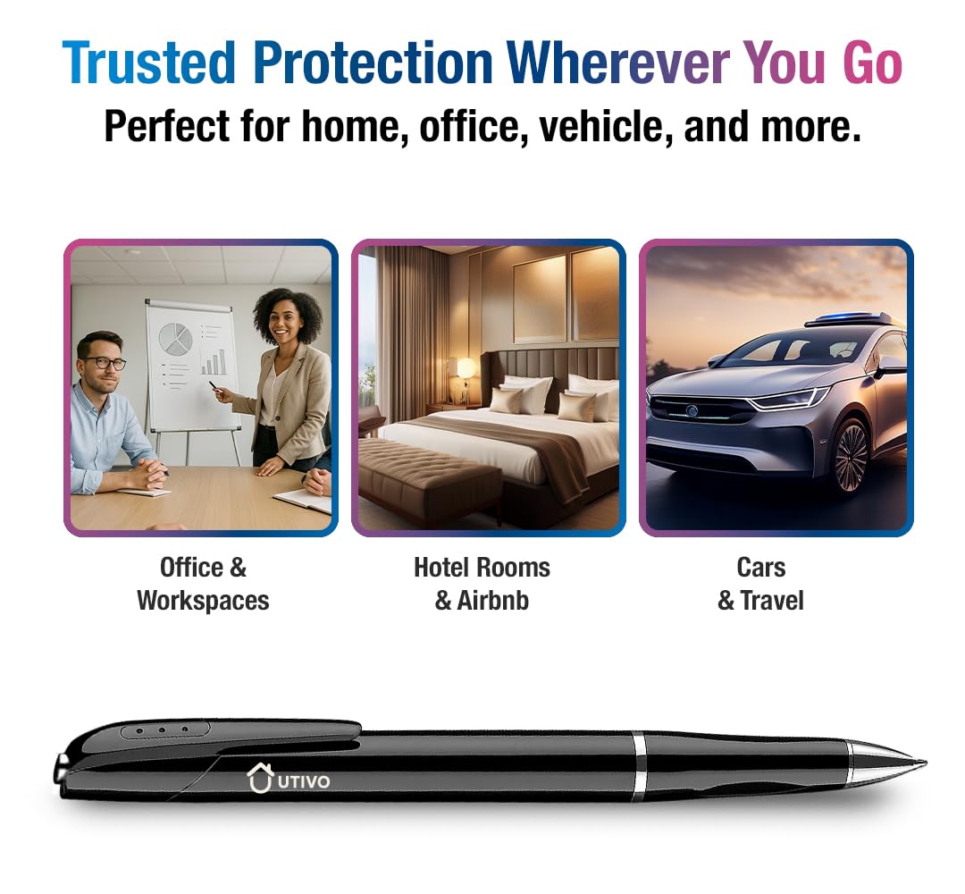 UTIVO Camera Detector Spy Camera Finder, GPS Tracker Detector, Hidden Camera Detectors for Travel, Office, Airbnb Rentals, Car, Hotel Rooms, Gyms, Locker Rooms, Bathrooms, Dressing, X16