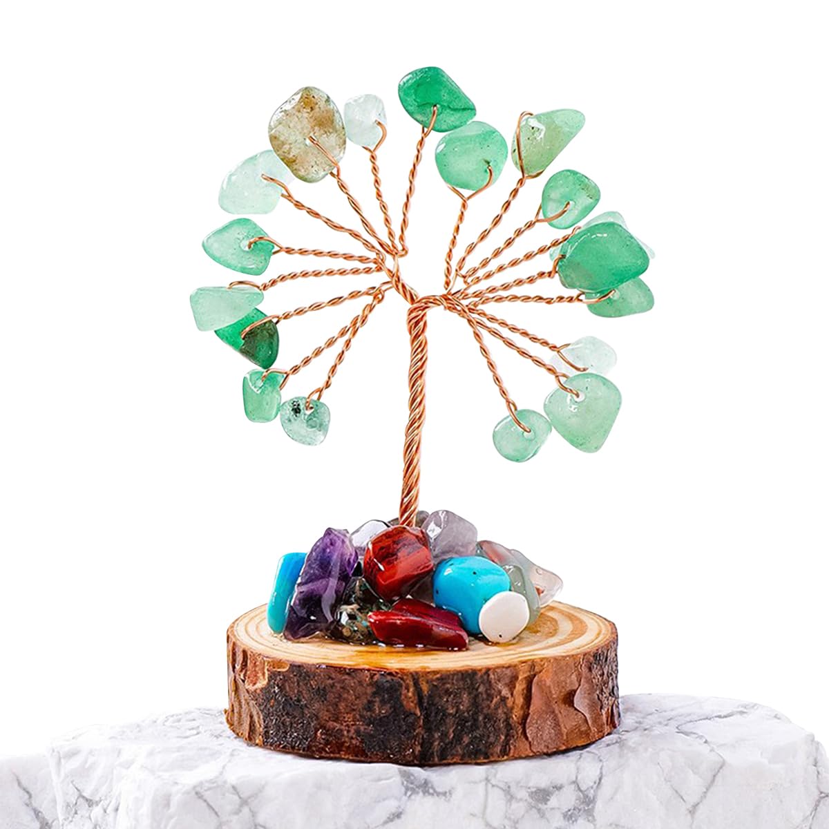 DYBEATY Crystal Tree Gifts for Women 6 Sets Handcrafted Tree of Life Healing Crystals Stones for Positive Energy Good Luck Home and Office Decor for Mom Dad Lovers Friends (6 Sets)