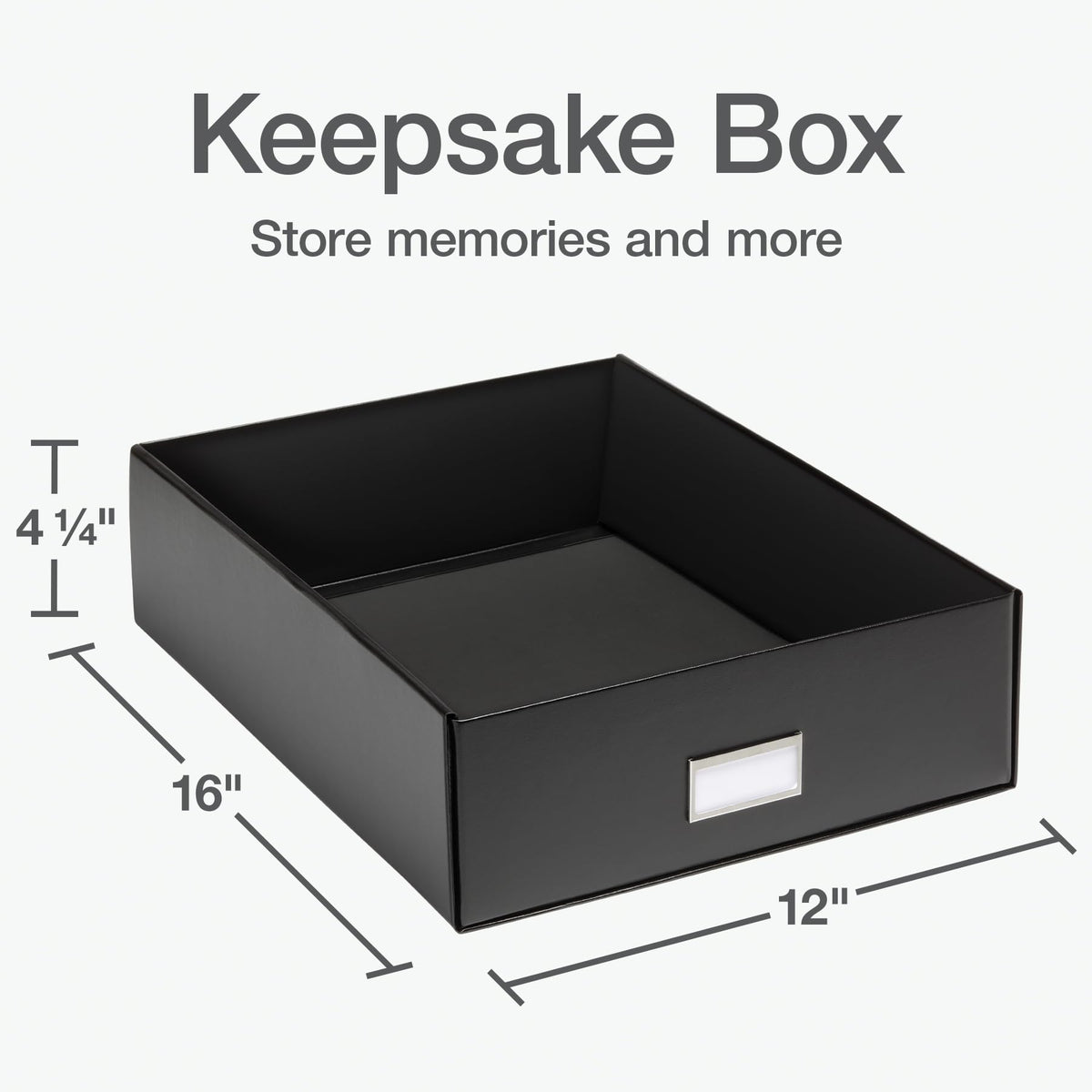 Oxford Keepsake Box, Protective Storage Box, Home and Office Organizer, Photo Storage Box, Souvenir Organizer, Large, 16" x 12" x 4 1/4" (41787)