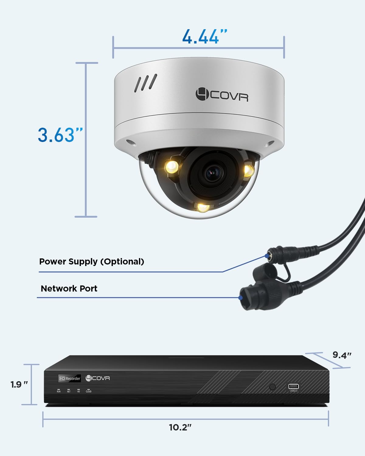 4COVR 16 Channel Security Camera System Businesses, 4K 16CH NVR & 4TB HDD, 12X 5MP IK10 Dome PoE IP Cameras IP67 Outdoor, Smart Color Night Vision, 2-Way Audio, Person/Vehicle Detection, LY54FA5M1612