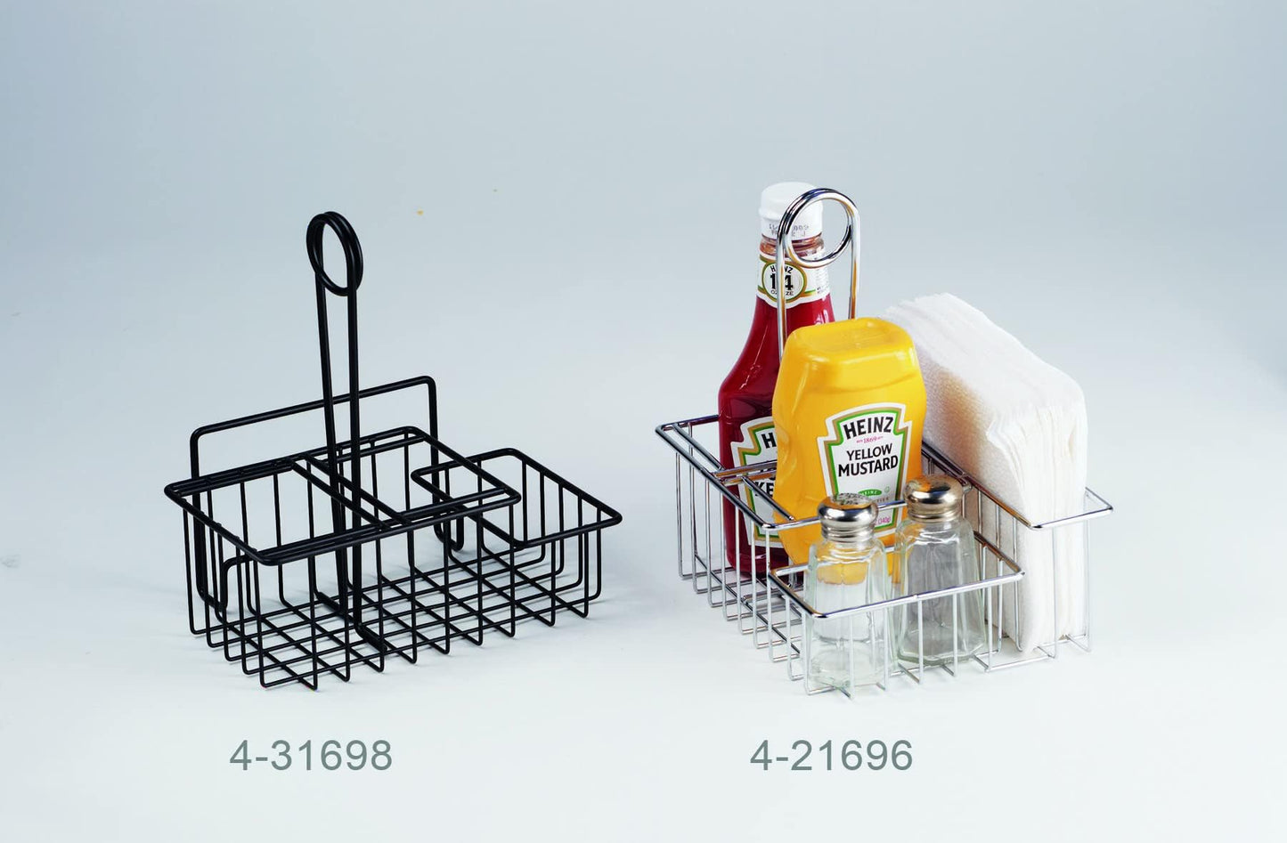 GET Modern Chrome Metal Four Compartment Condiment Caddy Table Caddies Collection