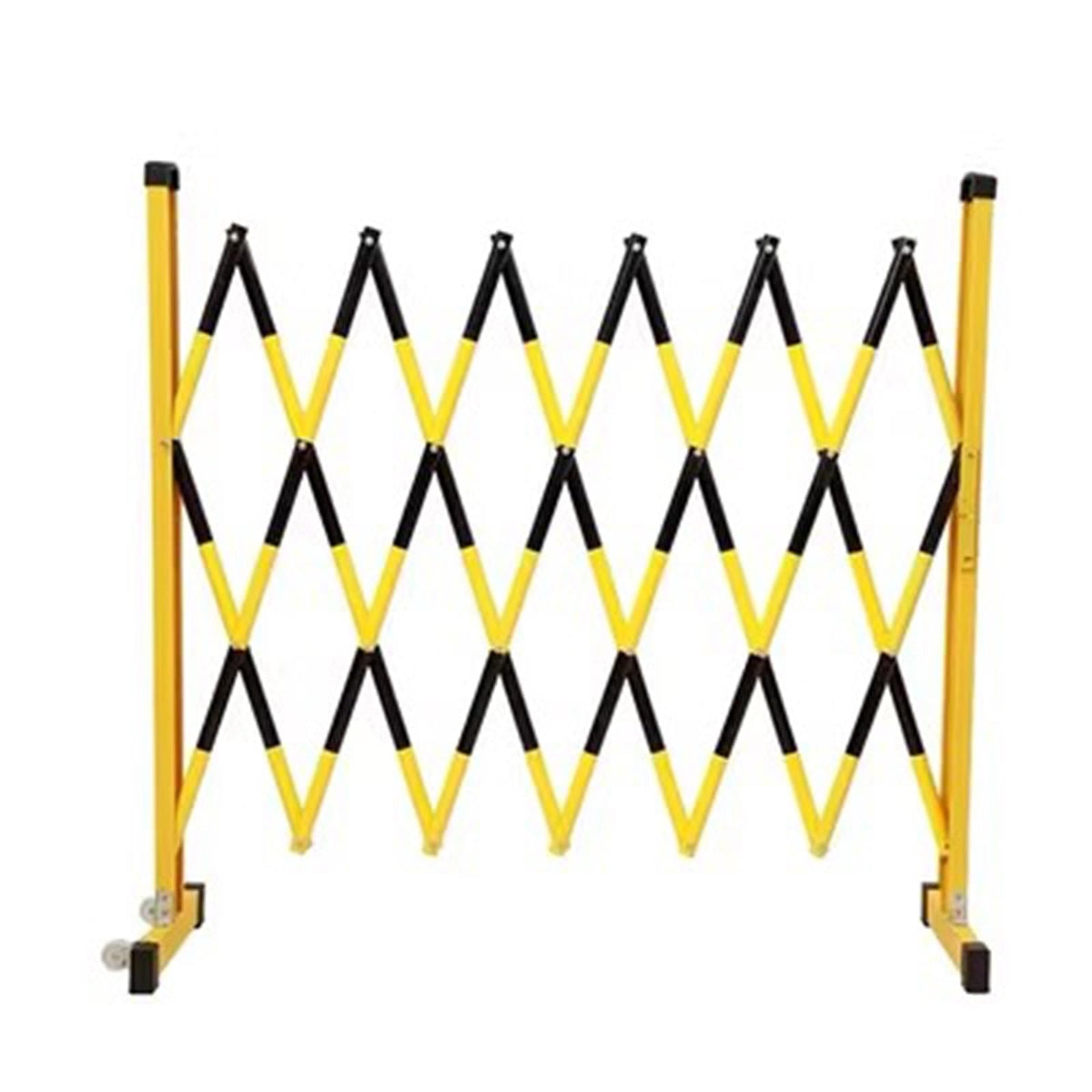 UYCVT Retractable Traffic Barricade Folding Door,Black Yellow Fiberglass Reinforced Expandable Barricade Fence for Safety Construction Barrier 1.2X2.5M-Black-Yellow-1.2x4m