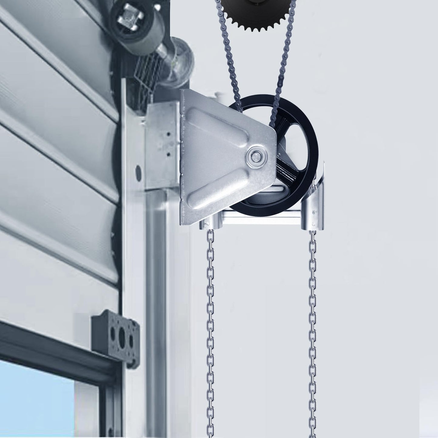 NULTRUMA Garage Door Opener Chain Hoist 1 Inch Shaft Model 2000R 4:1 Reduction Wall Mount