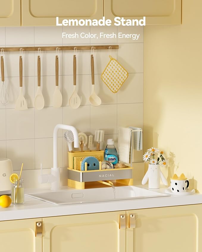 Nacial Sponge Holder for Kitchen Sink, Sink Caddy Organizer