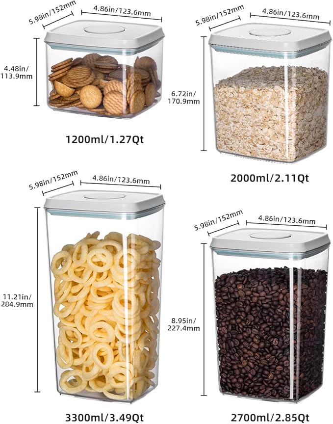 12 Pcs Pop Airtight Food Storage Containers