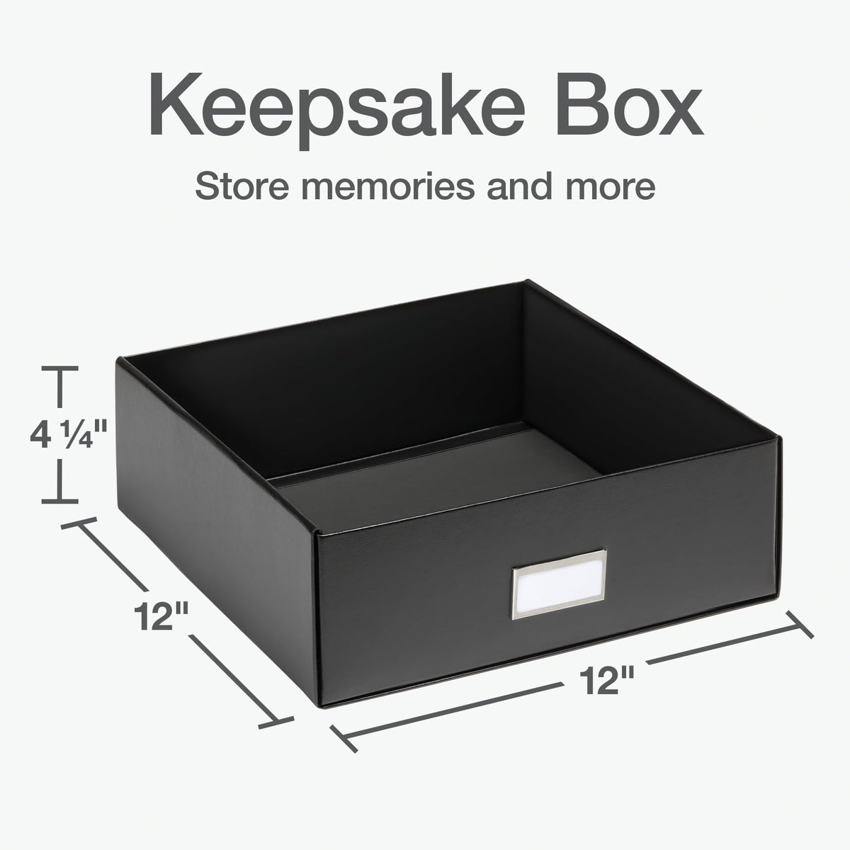 Oxford Keepsake Box, Protective Storage Box, Home and Office Organizer, Photo Storage Box, Souvenir Organizer, Medium, 12" x 12" x 4 1/4" (41788)