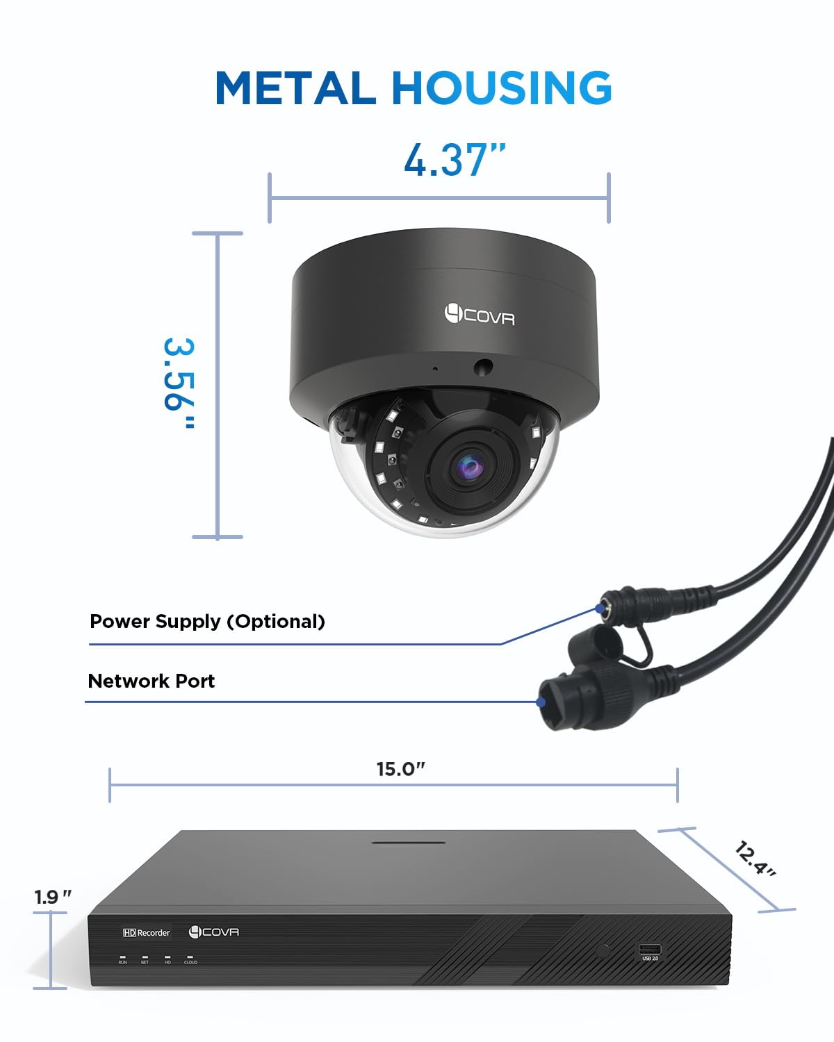 4COVR PoE 4K 16 Channel Security Camera System for Business, Human Vehicle Detection, 16x 8MP IK10 Vandal-Proof IP67 Dome Commercial IP Camera Night Vision, 16CH NVR 4TB, 24/7 Recording, LY54AB8M1616