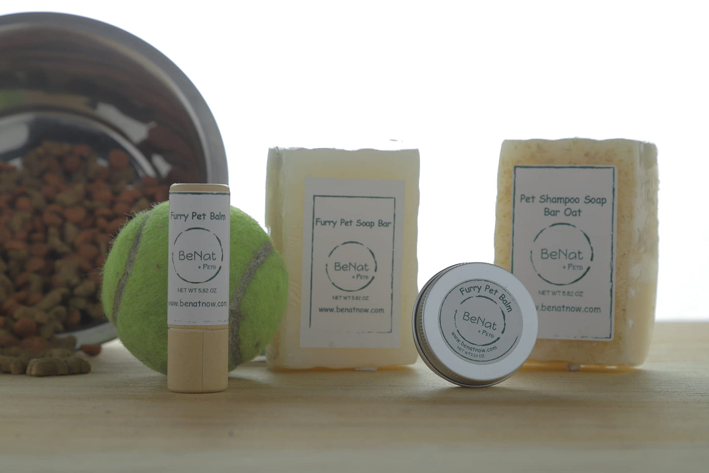 BeNat for Pets. 3-Pack Pet Grooming Bundle. Natural Pet Balm, Shampoo bar and Pet Dog Bath Towel.