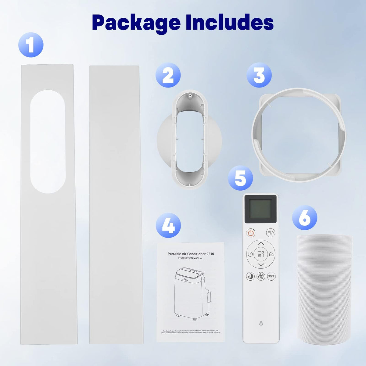 Portable Air Conditioners, 10000 BTU Portable AC Unit with Remote Control, 3-In-1 Quiet Air Conditioner for Room, Dorm, Office, Cools Up to 450 Sq. Ft, Sleep Mode, 24H Timer, Window Kit, White