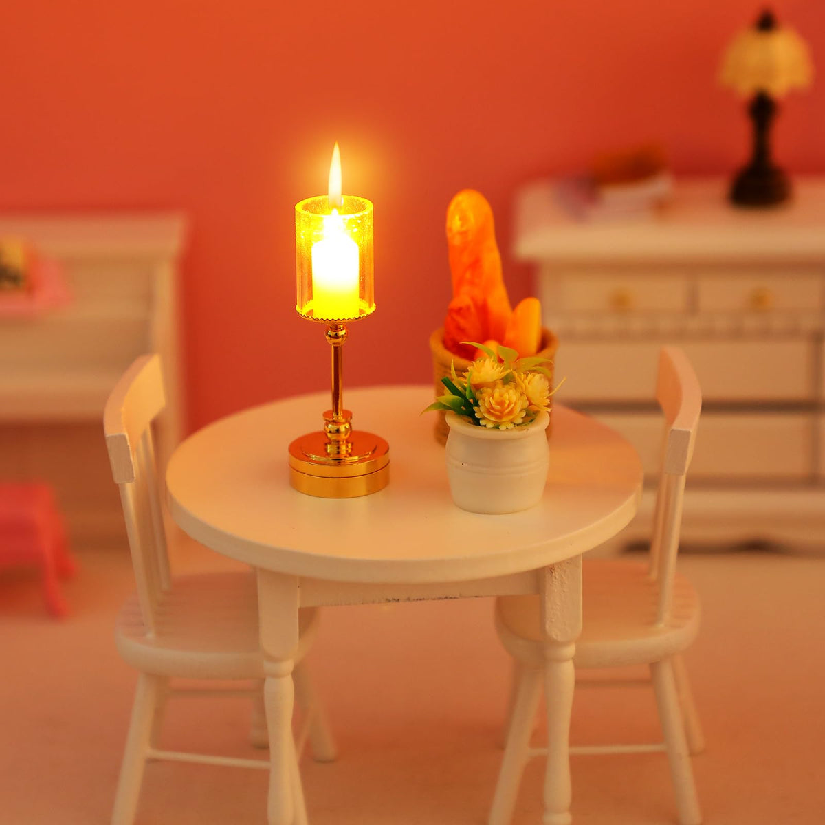 TOYANDONA 40pcs Miniature Dollhouse Flooring and Dollhouse Desk Lamp