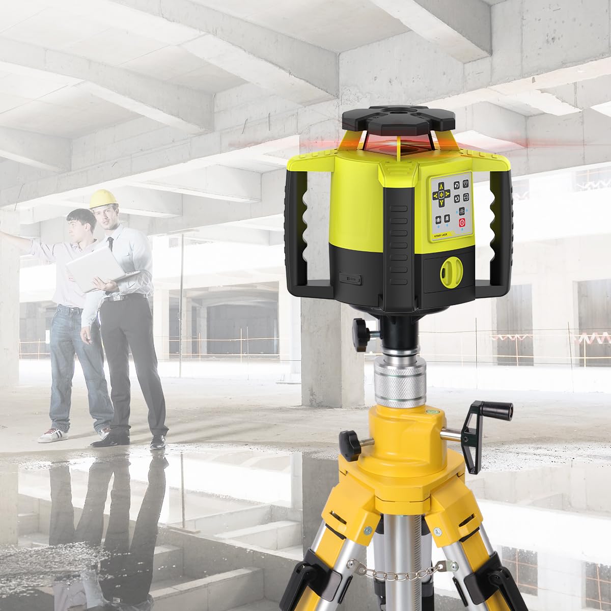 Mountlaser Elevator Tripod for Laser Level, 35.43-90.55 inch Height Adjustment Heavy Duty Survey Tripod, with Level Bubble & Diffusion Limiter, Liftable Non-Skid Feet for Construction