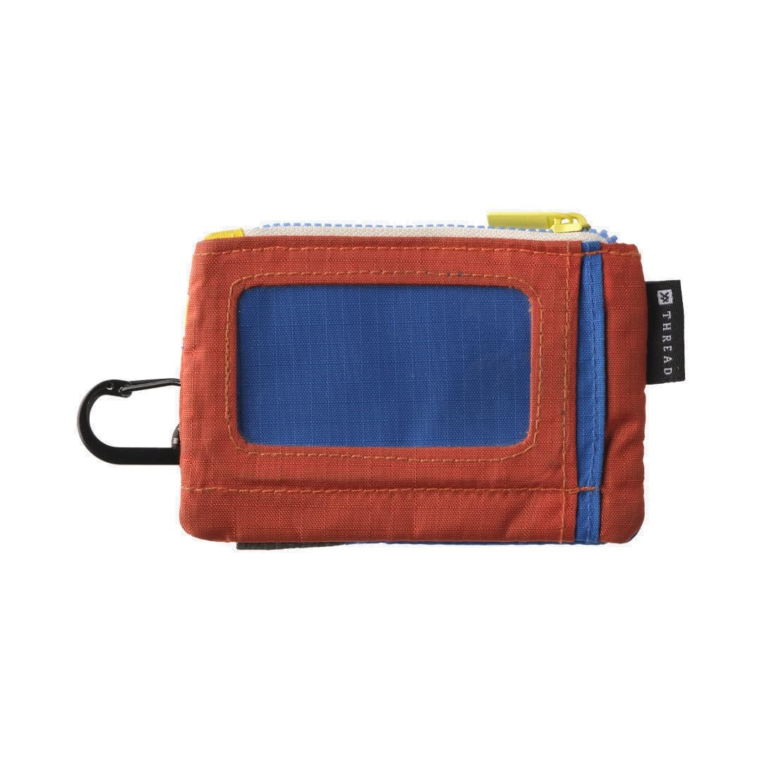 Thread Wallets Pouch Wallet – Compact Zip Wallet with Clear ID Window, Coin & Card Pockets, and Key Stash – Lightweight Rip-Stop Travel Wallet for Men & Women (Color Block)