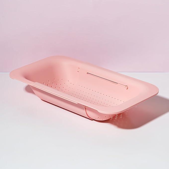 Paris Hilton Over the Sink Expandable Colander, Extendable Strainer, Adjustable