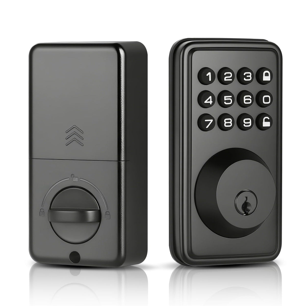 Mlinlccko Digital Passwords Lock an-ti Peeping PIN Passcodes Keyless Entry Door Locks for Security Smart Deadbolt Metal Automatically Time Delay Locking Low Battery Alert