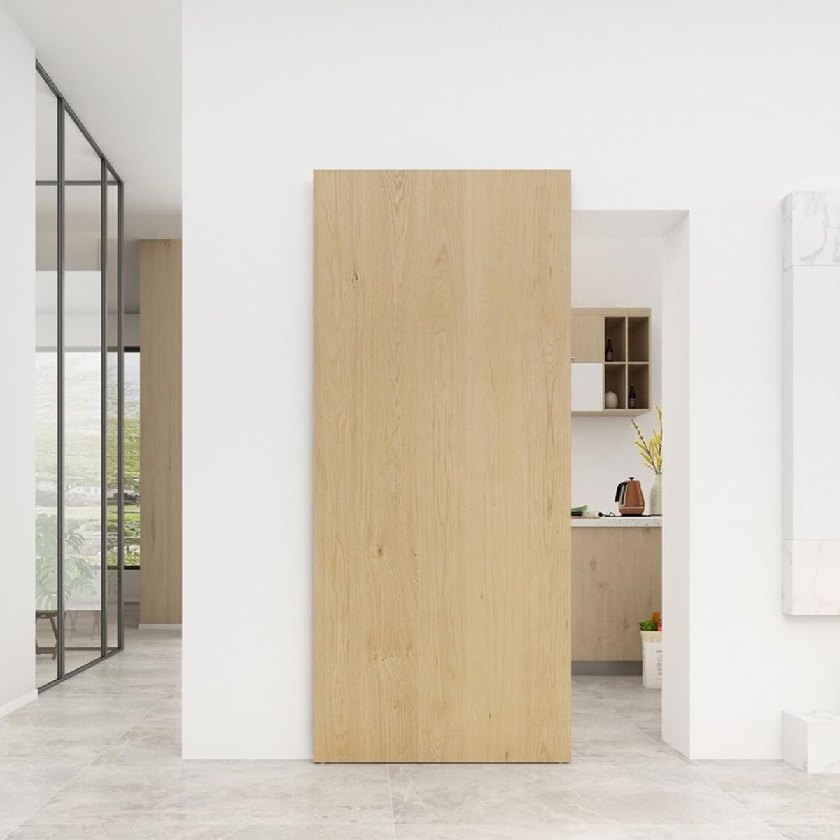 47" Concealed Sliding Barn Door Hardware and Track ,Floating Wall Mount,Soft Closing(Newly Upgraded 4-Wheel Pulley)
