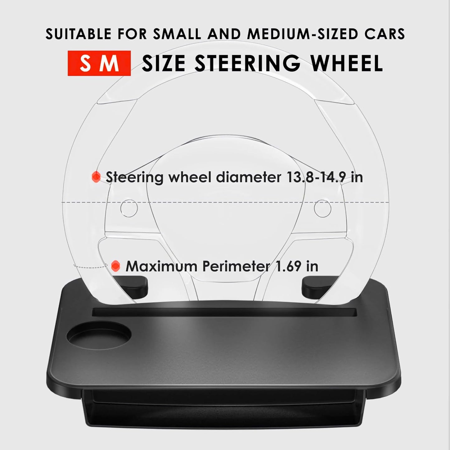 Qlhshop 2-in-1 Steering Wheel Desk - Steering Wheel Tray Table with Seat Gap Filler Organizer | Car Food Tray for Driver | Car Desk for Laptop & Eating - Work Road Trip Essentials Accessories
