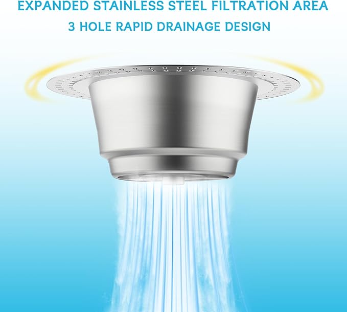 3 in 1 Kitchen Sink Drain Strainer, Upgraded Pop Up Kitchen Sink Stopper