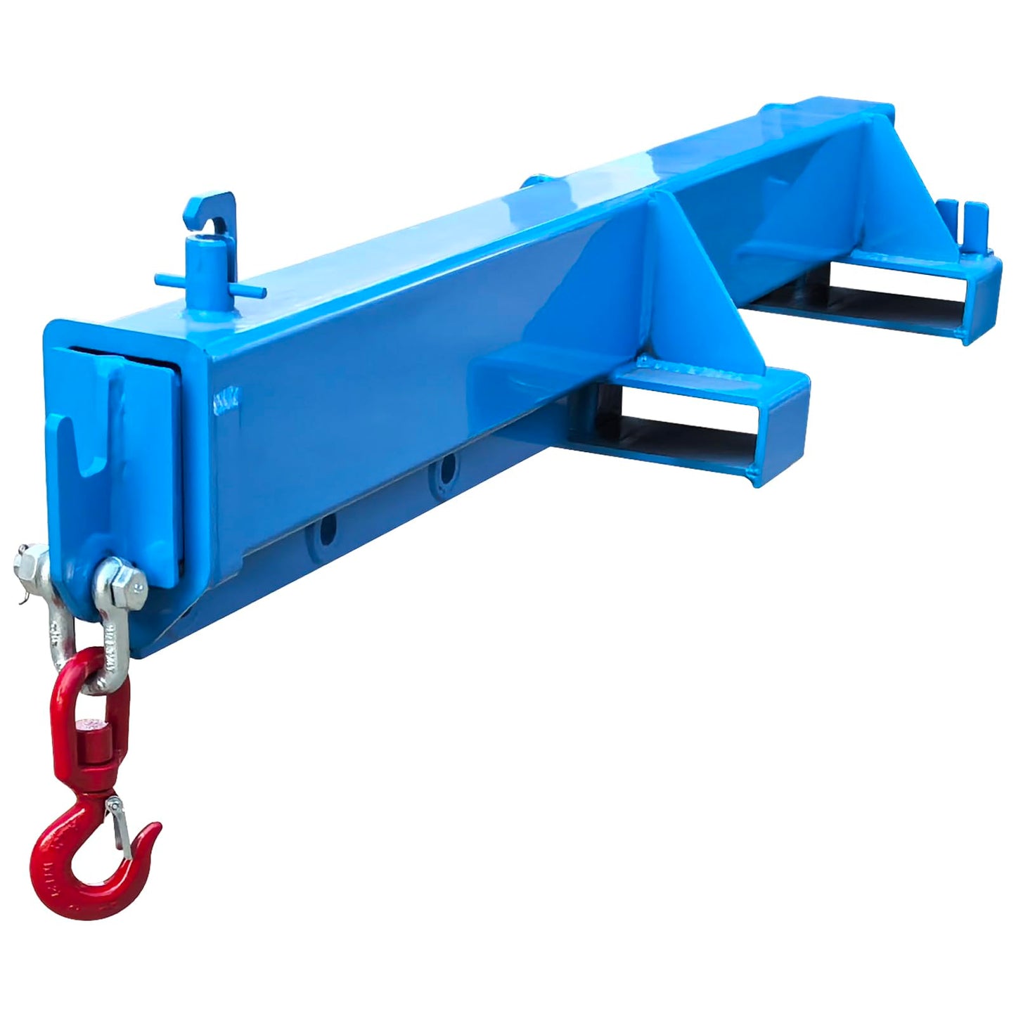INTSUPERMAI Forklift Mobile Crane 2200lbs/1 Ton Capacity Adjustable Forklift Jib Boom Crane Max 8.2ft/2.5m Telescopic Arm with Truss Hoist Jib Boom and Hook for Warehouses Factories Workshops