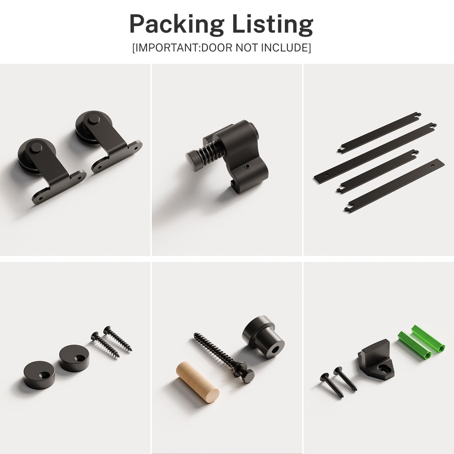 BONIKLUBA 72" Sliding Barn Door Hardware Kit,Heavy Duty Top Mount Barn Door Track Kit,Black T Shape Hanger Set for Single Door Use