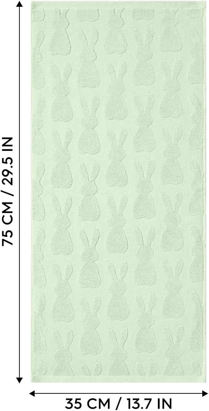 Artoid Mode 1 Pc Light Green 3D Rabbit Jacquard Easter Hand Towels