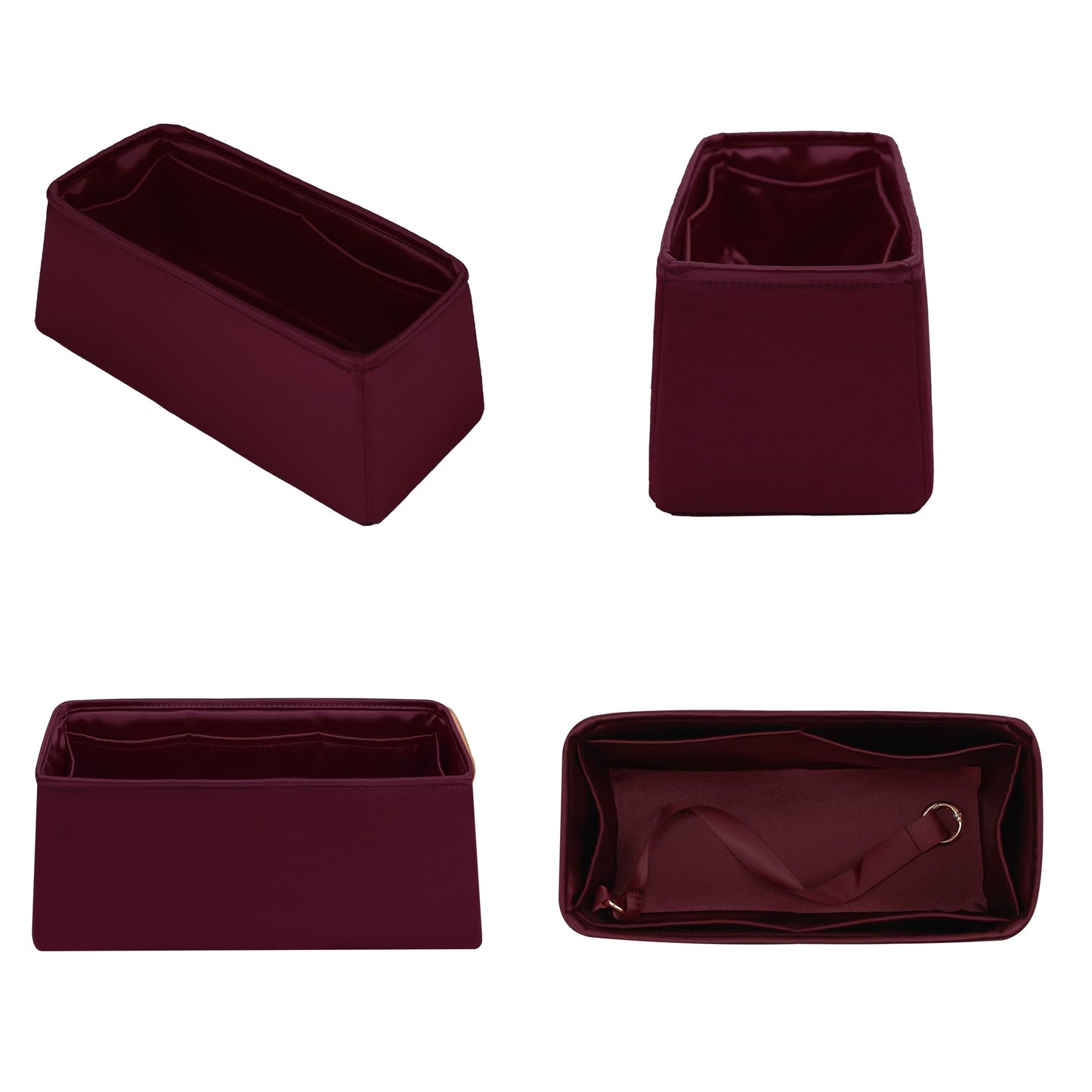 JLYZ Moon Fits for Kelly 25 Bag Insert,Premium Silk Purse Organizer Insert, Smooth Touch & Lightweight,Luxury Handbag Organizer with Gift Box Fits For Hermes(Kelly 25 Retourne,Rouge H)