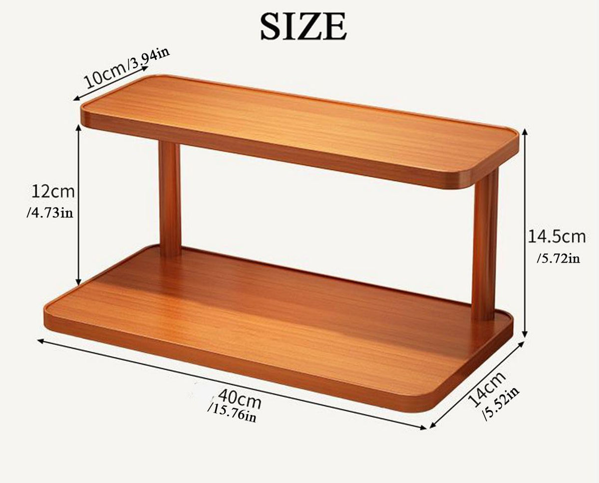 Dreamhousey Wood 2-Tier Wooden Spice Rack for Cabinet ,cup shelf organizer kitchen,Kitchen Counter Shelf for Tea Coffee Bar Accessories,Matcha Stand, Cup Display, Condiment Storage Rack