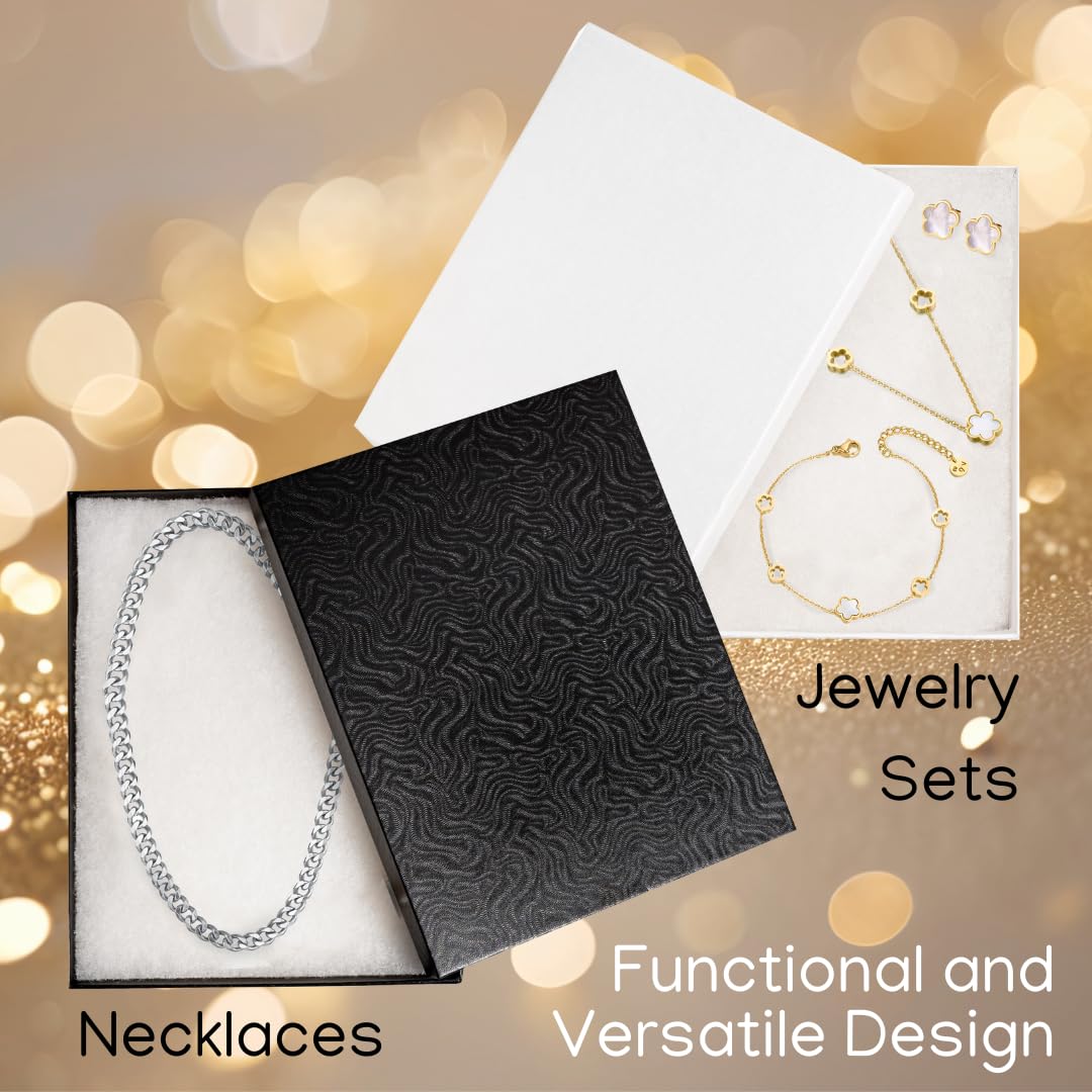Jewelry Gift Boxes 6 Pack 7x5.5x1 inch Cardboard Jewelry Box, Cotton Filled Small Jewelry Gift Boxes With Lids | For Jewelry Packaging Bracelet, Necklace, Earring, Gift Boxes For Presents (Brown)